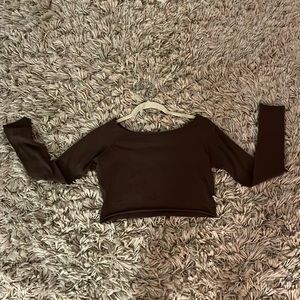 John Galt Wide Neck Cropped Long Sleeve